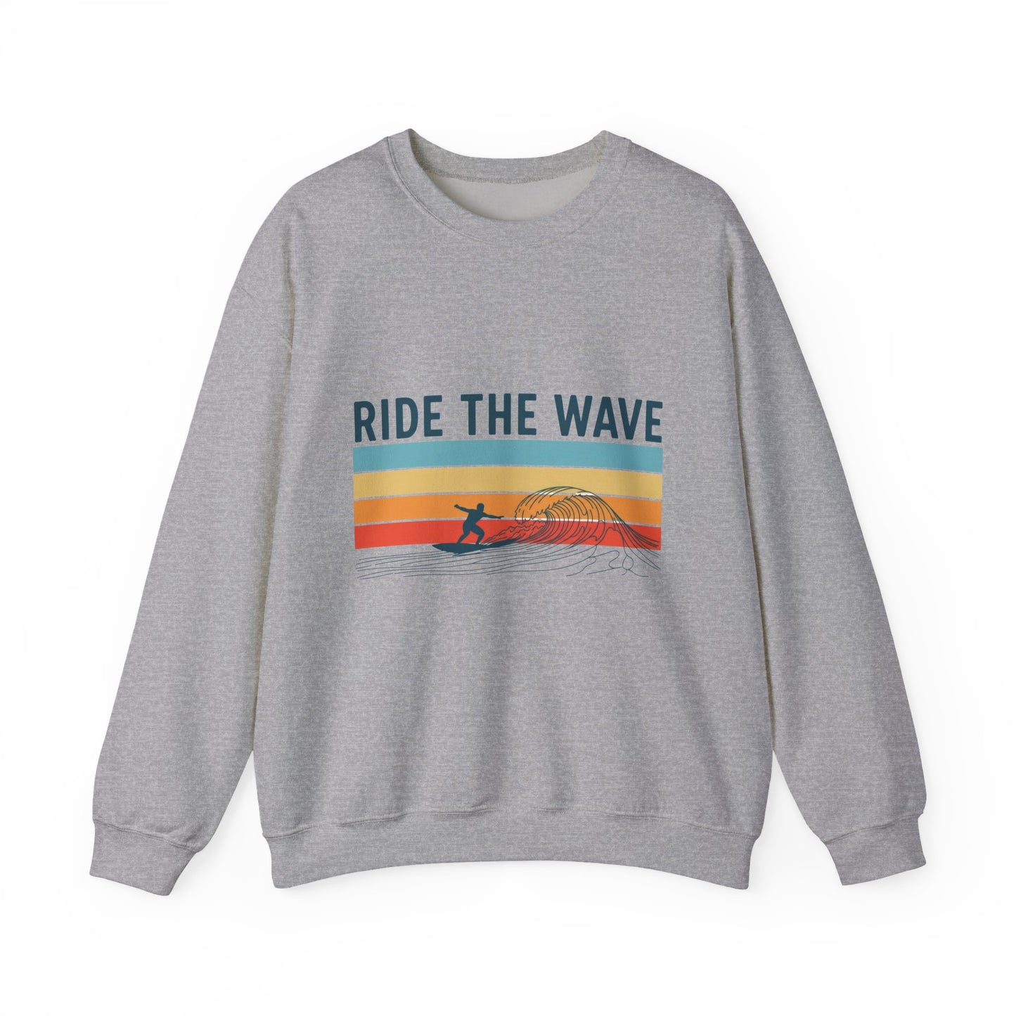 Ride the Wave Crewneck Sweatshirt — Retro Surf Wave Action
