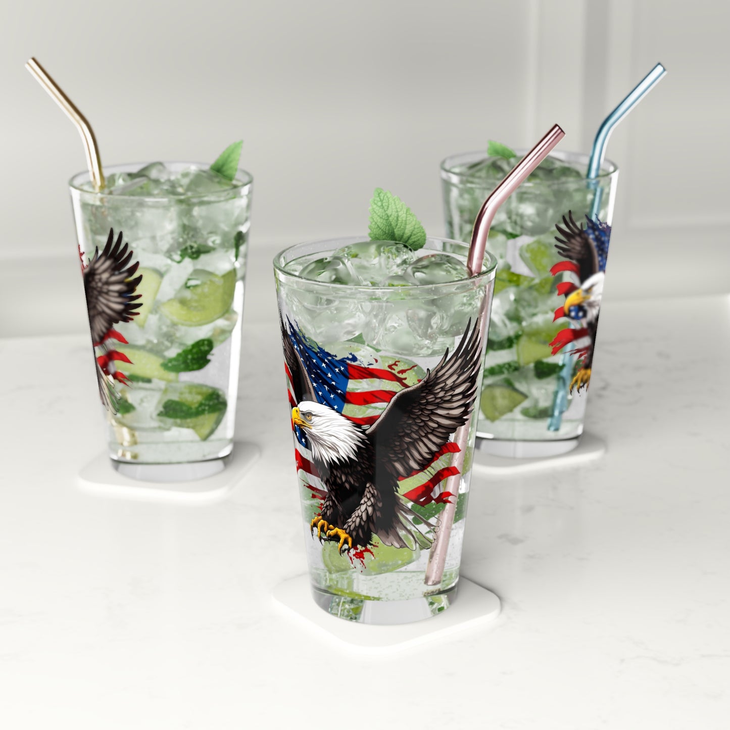 Patriot Eagle Pint Glass, 16oz