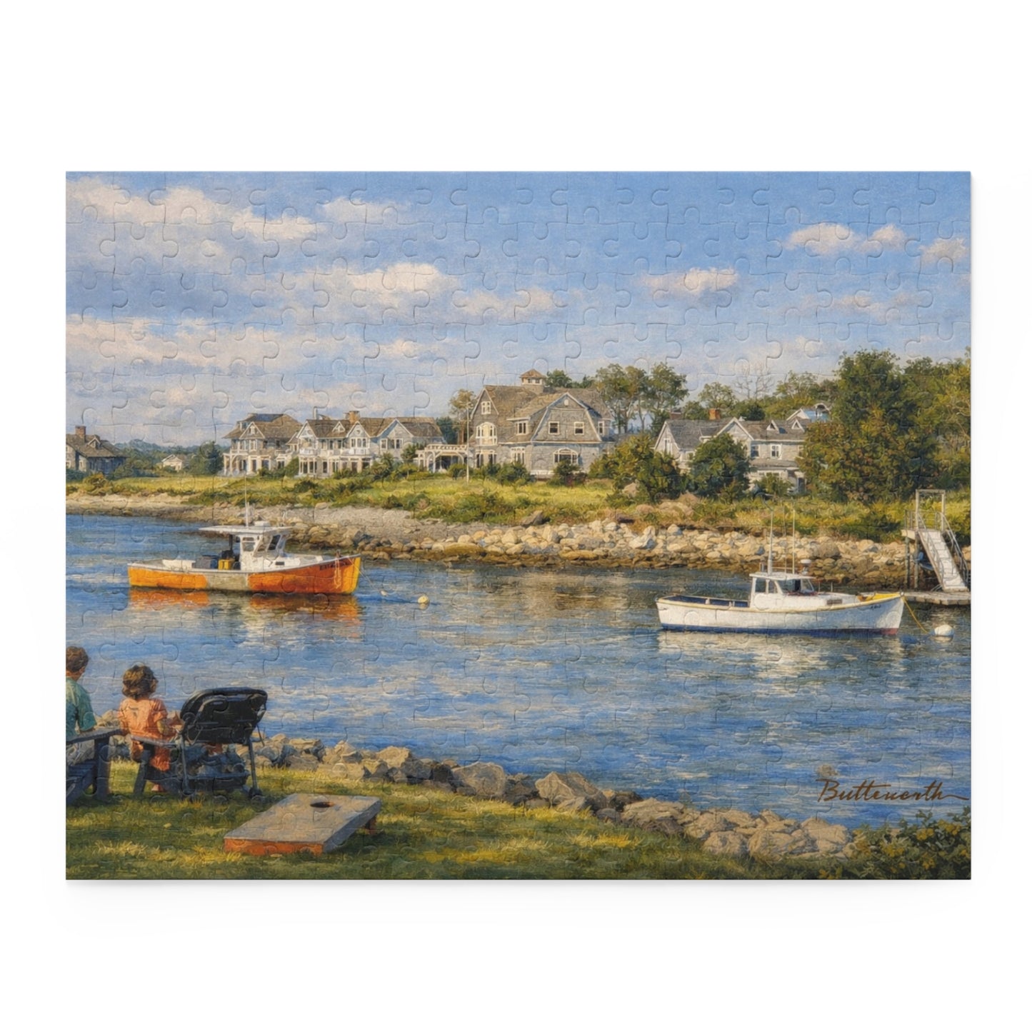 Kennebunkport Coastal Harbor Puzzle — Scenic Maine Beach Jigsaw (120/252/500 pc)
