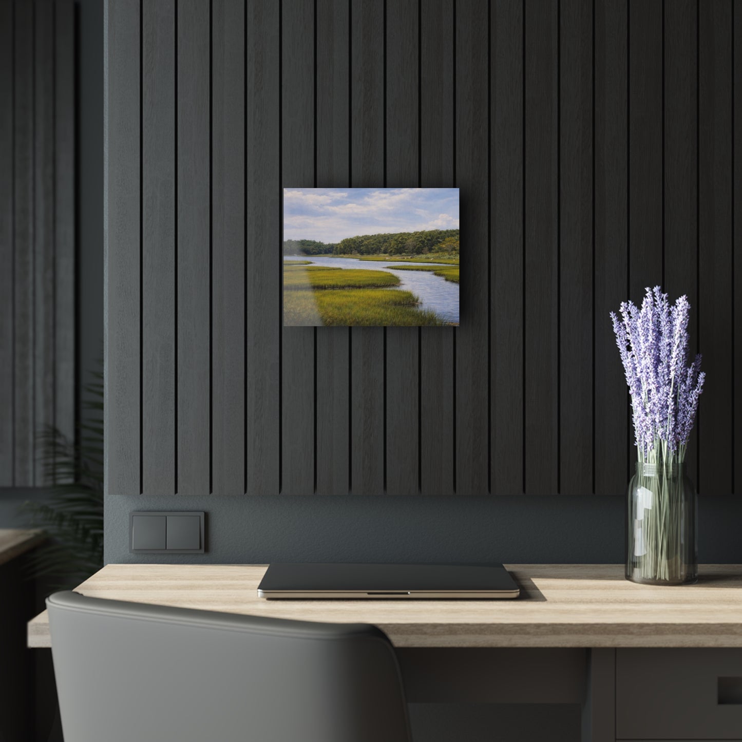 Marshland Serenity Acrylic Print – Scenic River Landscape Wall Art (French Cleat Hanging)