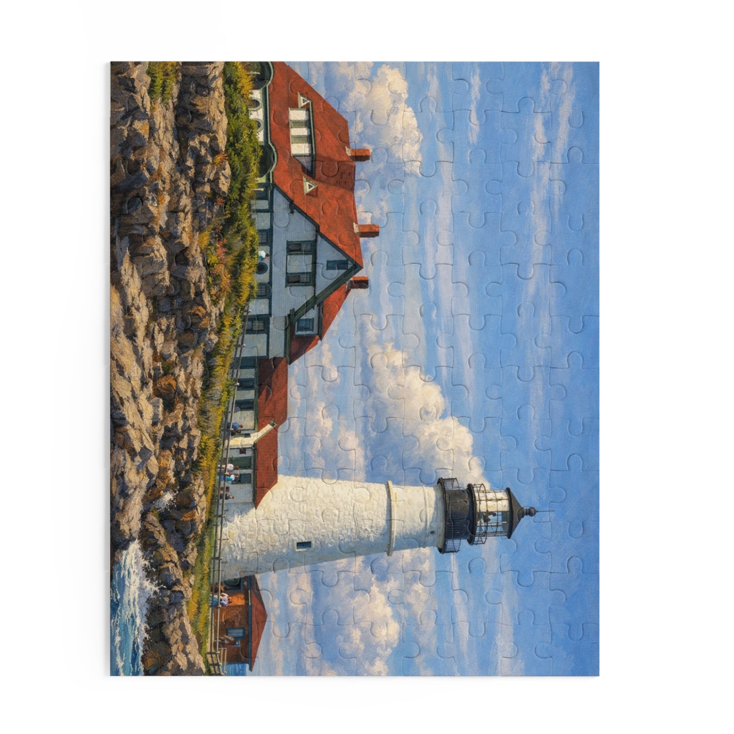 Portland Maine Lighthouse Jigsaw Puzzle — 120/252/500-Piece Coastal Scenic Puzzle