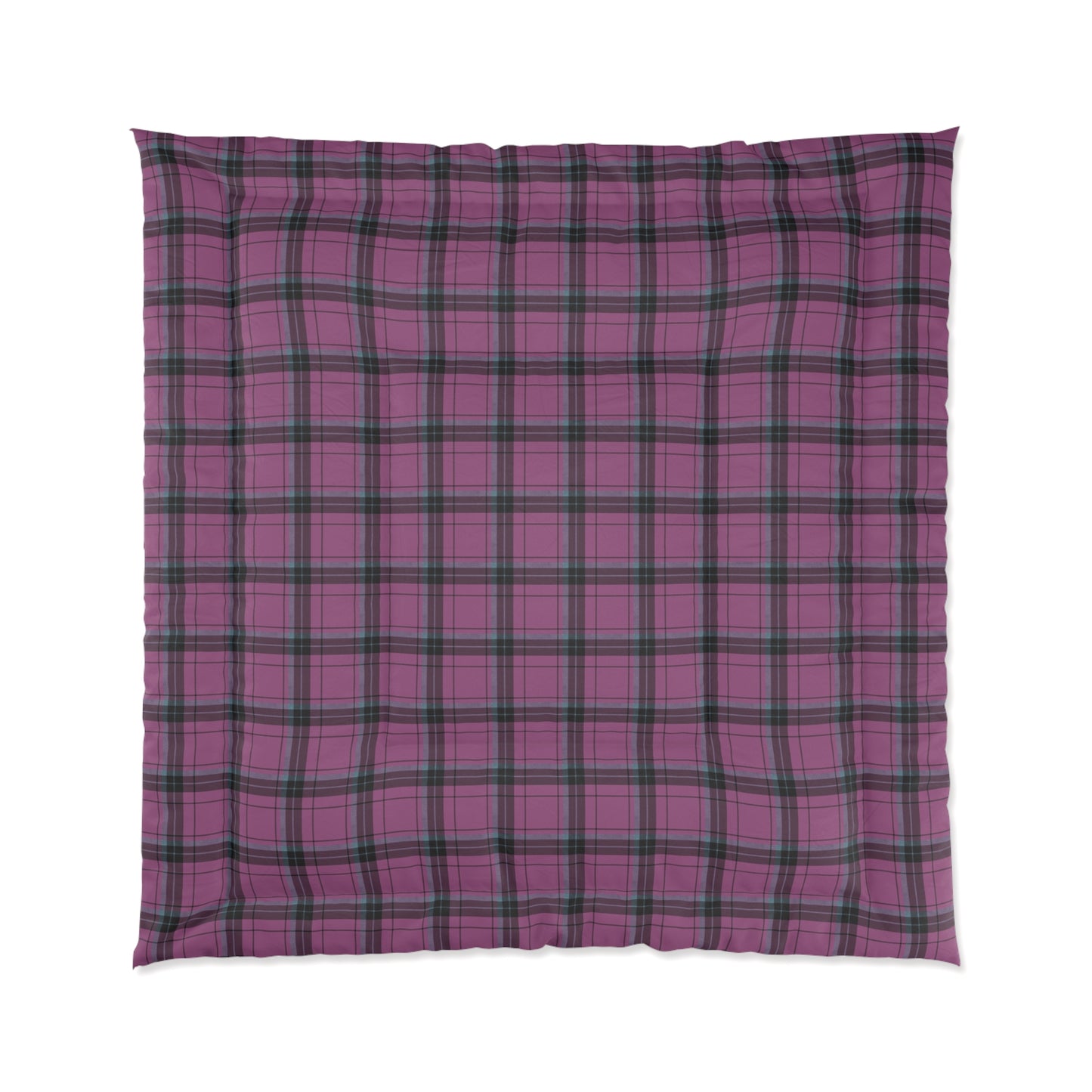 Plaid Comforter — Purple & Black Tartan Bedding