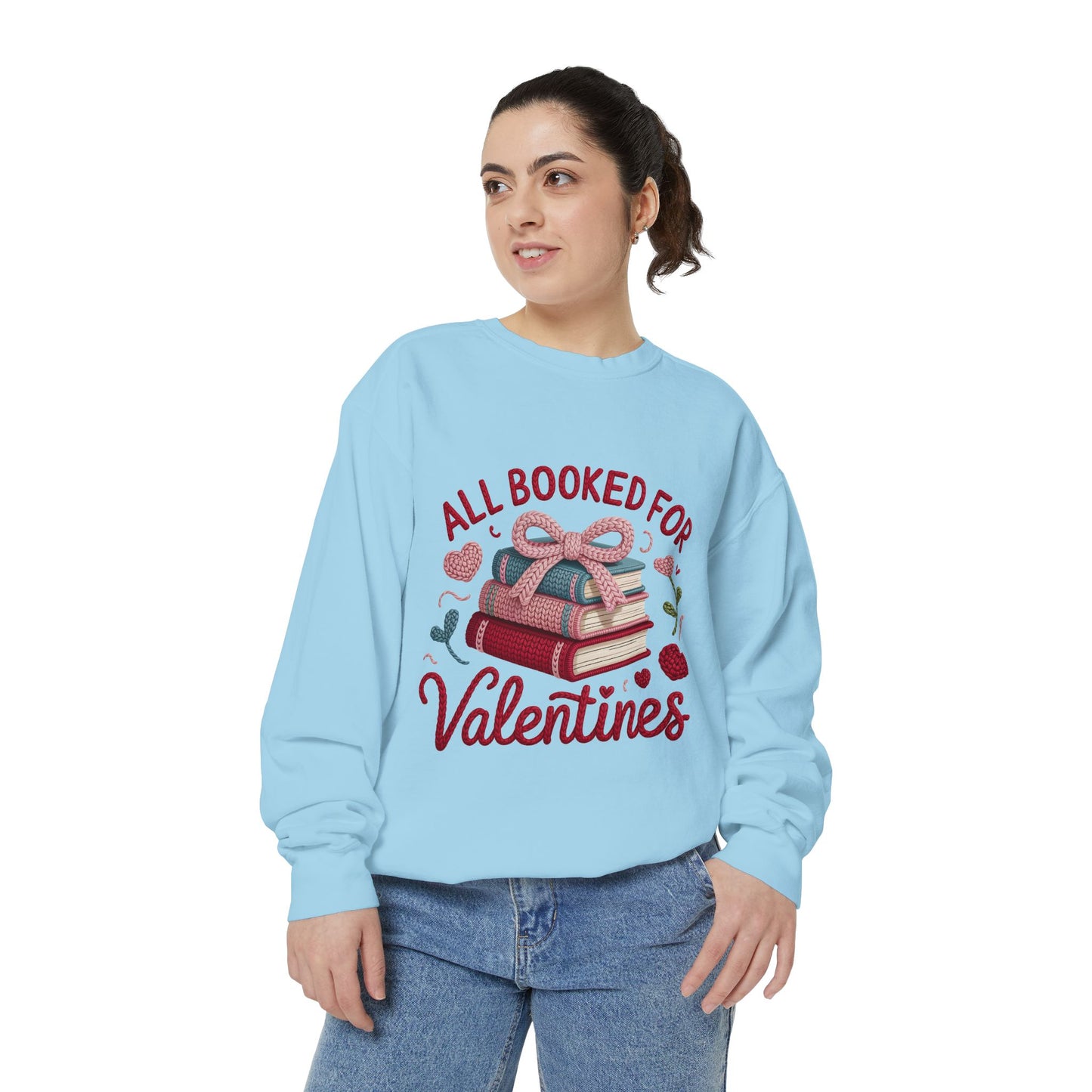 Valentine's 'All Booked for Valentines' Book Lover Sweatshirt