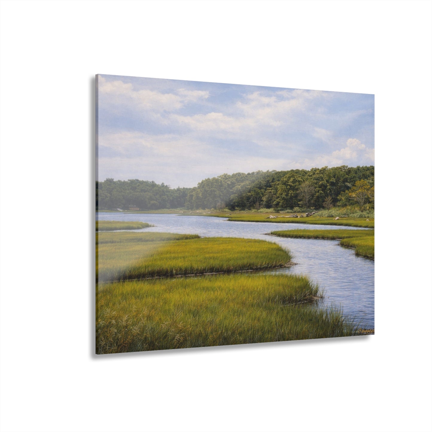 Marshland Serenity Acrylic Print – Scenic River Landscape Wall Art (French Cleat Hanging)