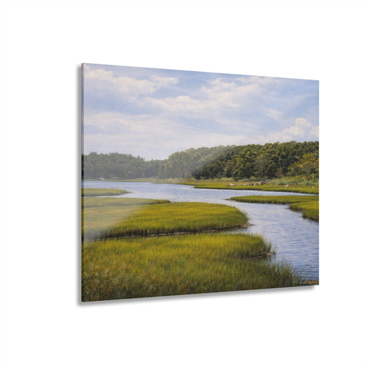 Marshland Serenity Acrylic Print – Scenic River Landscape Wall Art (French Cleat Hanging)