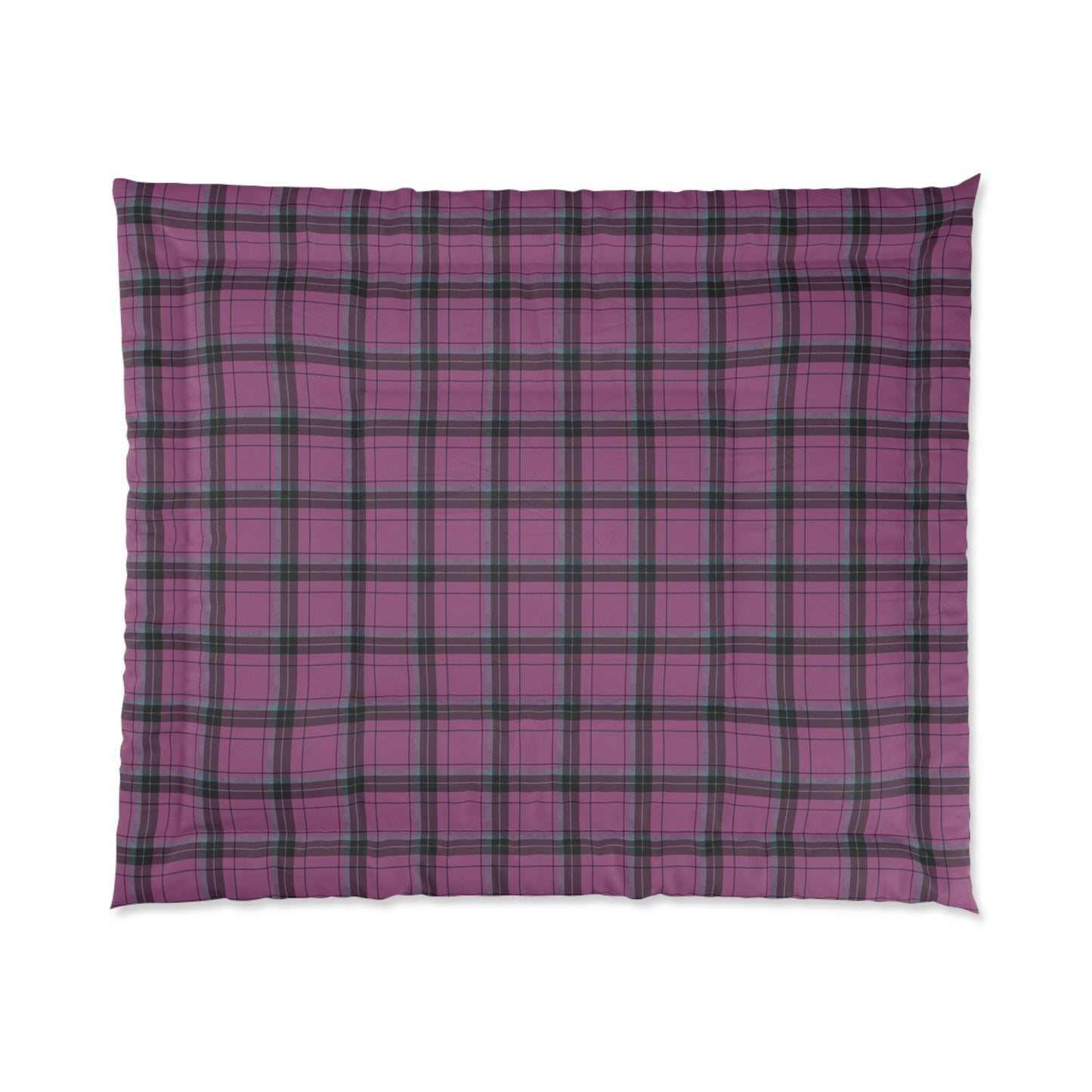 Plaid Comforter — Purple & Black Tartan Bedding