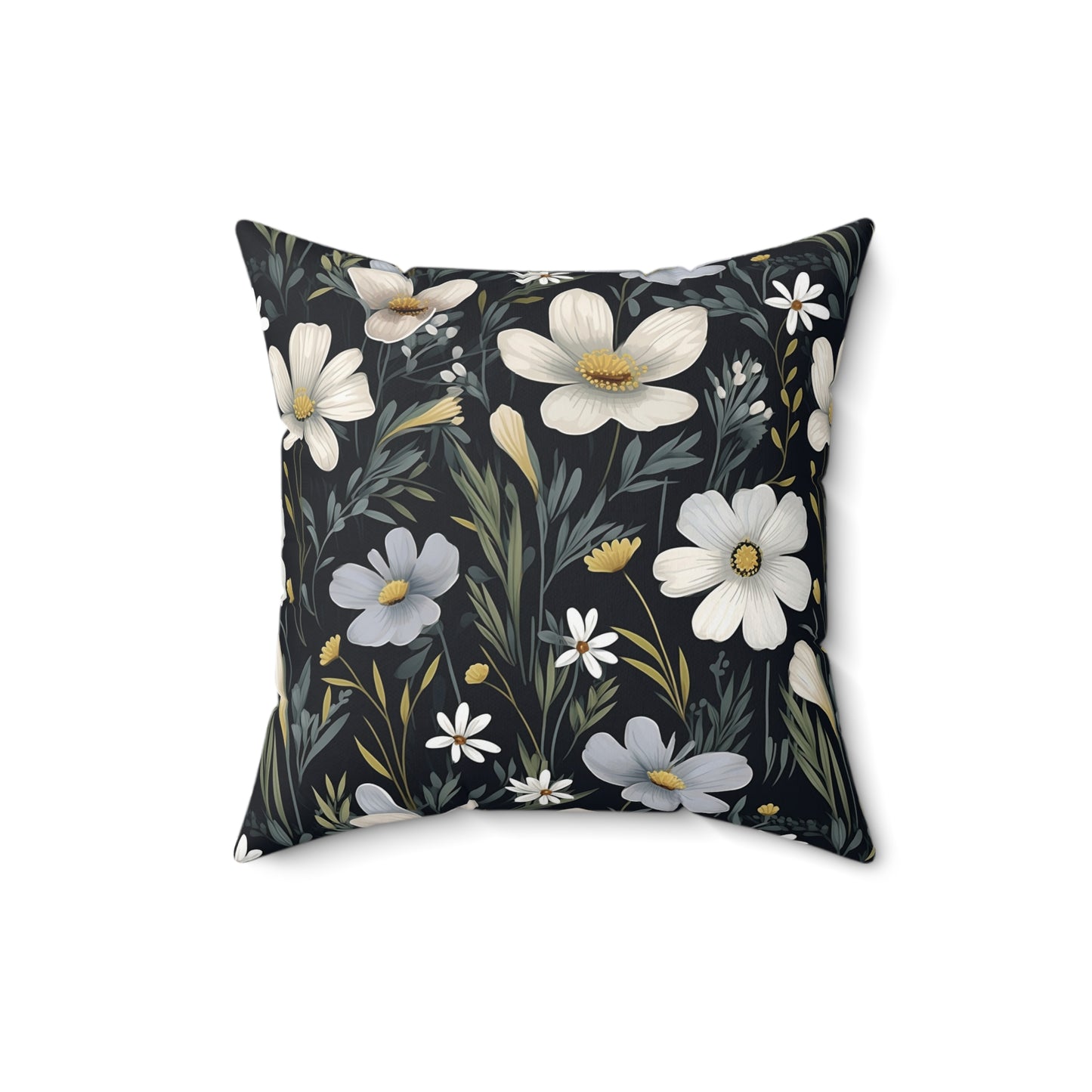 Floral Decorative Spun Polyester Throw Pillow — Decorative Floral Spun Pillow for Home Decor