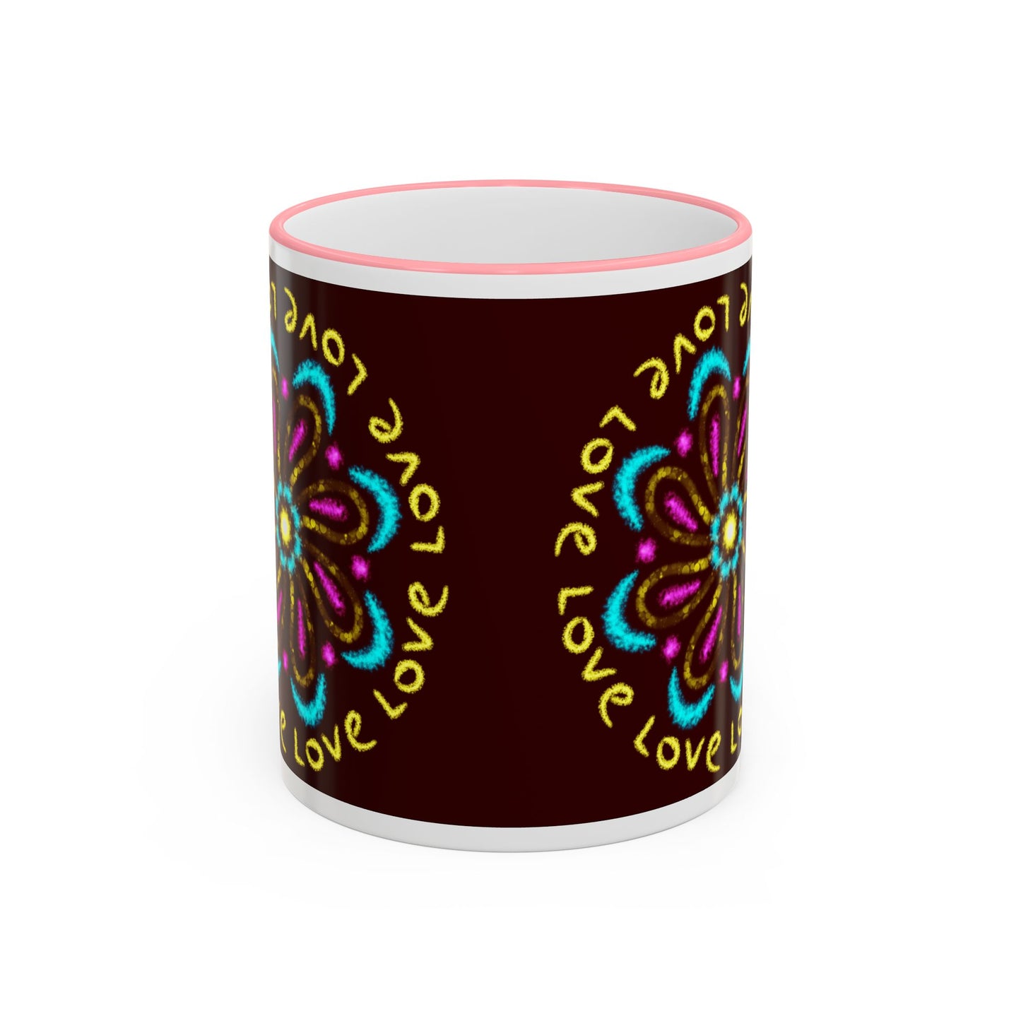Love Mandala Accent Rim Mug — Ceramic 11oz/15oz