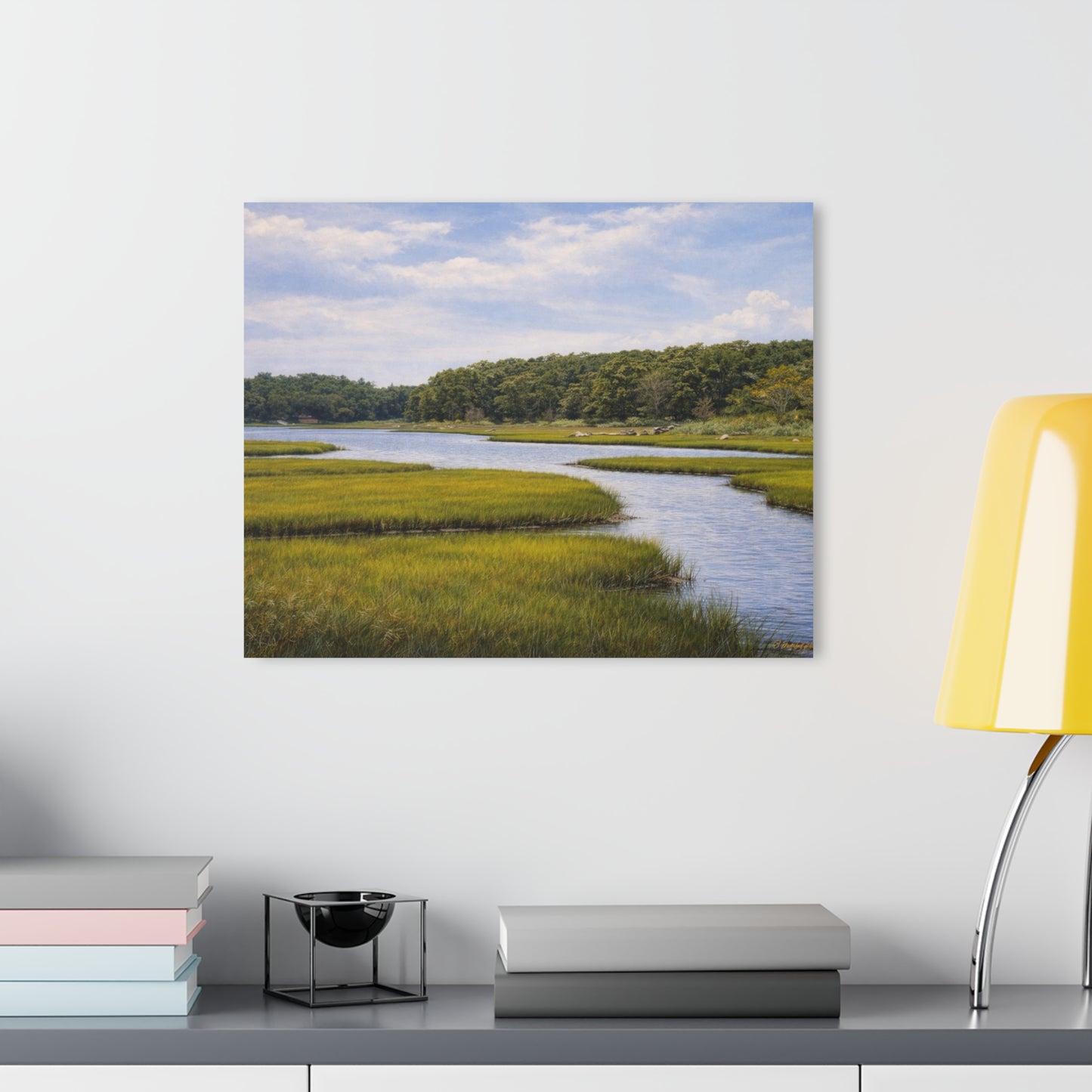 Marshland Serenity Acrylic Print – Scenic River Landscape Wall Art (French Cleat Hanging)