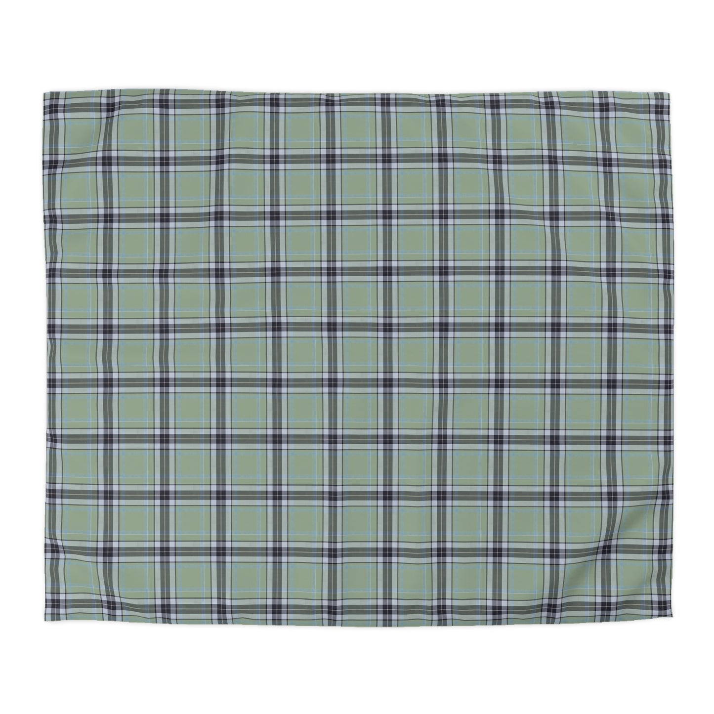 Green Plaid Pattern Microfiber Duvet Cover | Tartan Check Bedding