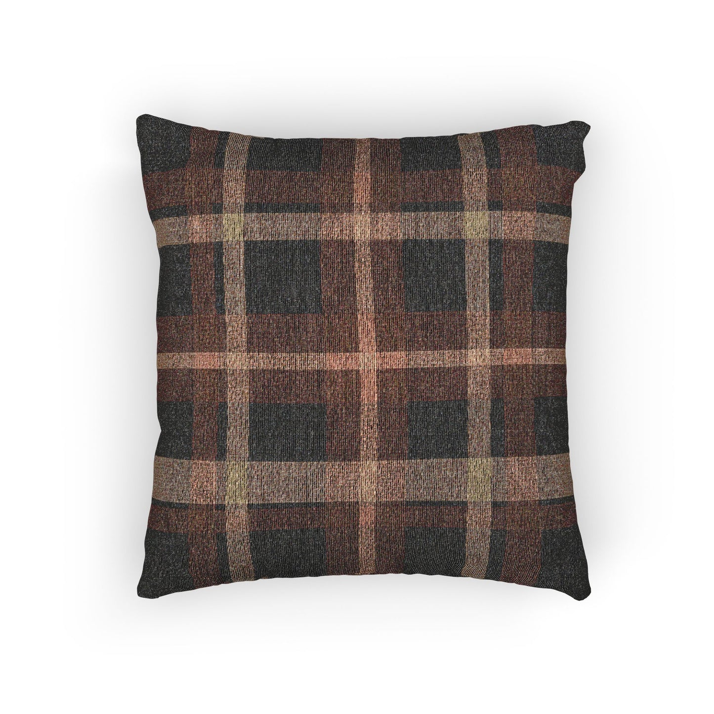 Rustic Plaid Woven Pillow | Plaid Throw Pillow, Farmhouse Decor