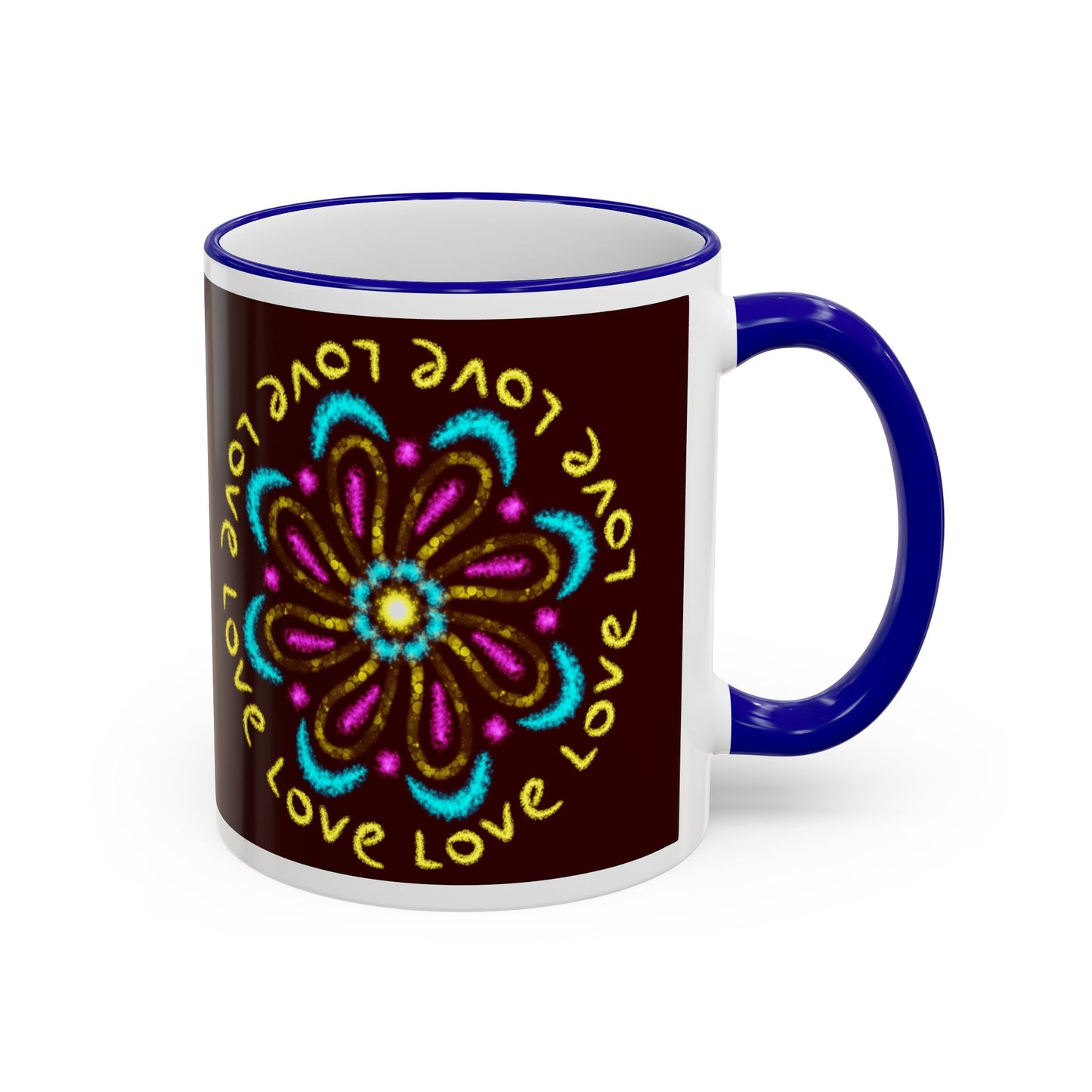 Love Mandala Accent Rim Mug — Ceramic 11oz/15oz