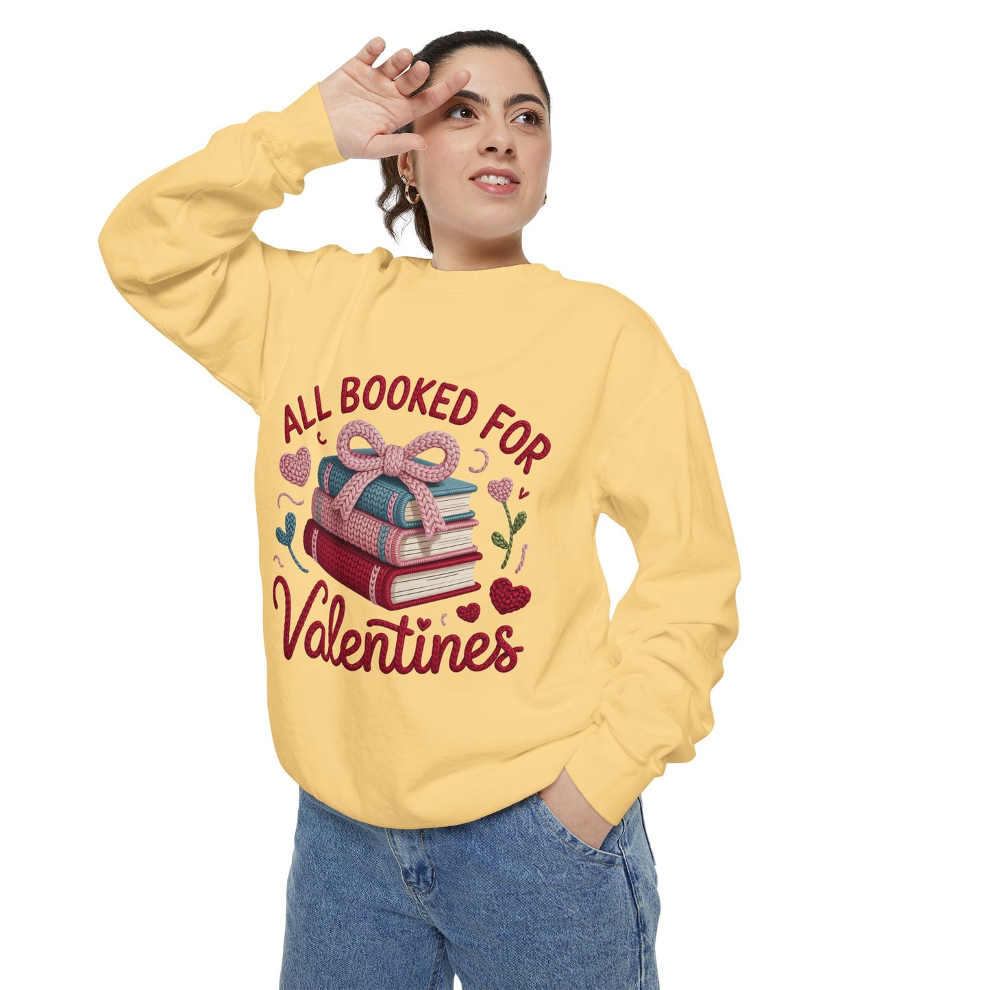 Valentine's 'All Booked for Valentines' Book Lover Sweatshirt