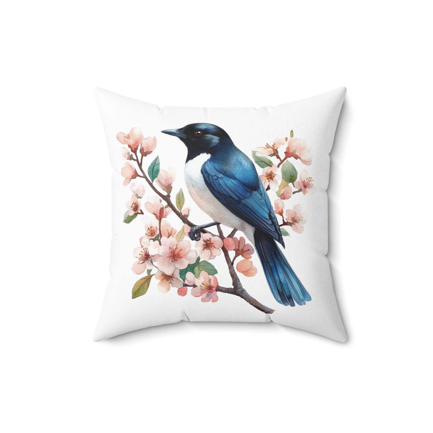 Bird Lovers Spun Polyester Throw Pillow — Decorative Square Home Decor