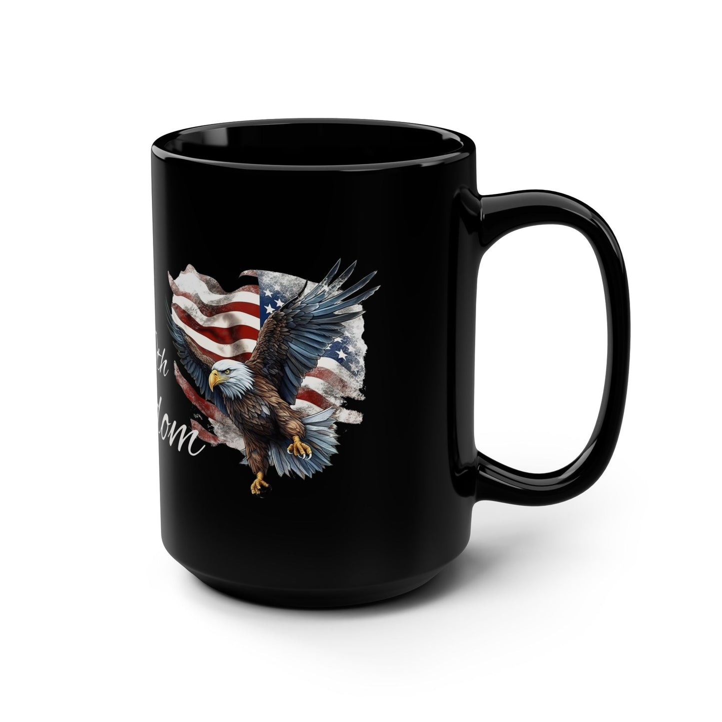 American Flag Eagle 250th Freedom Mug | Black Ceramic Mug