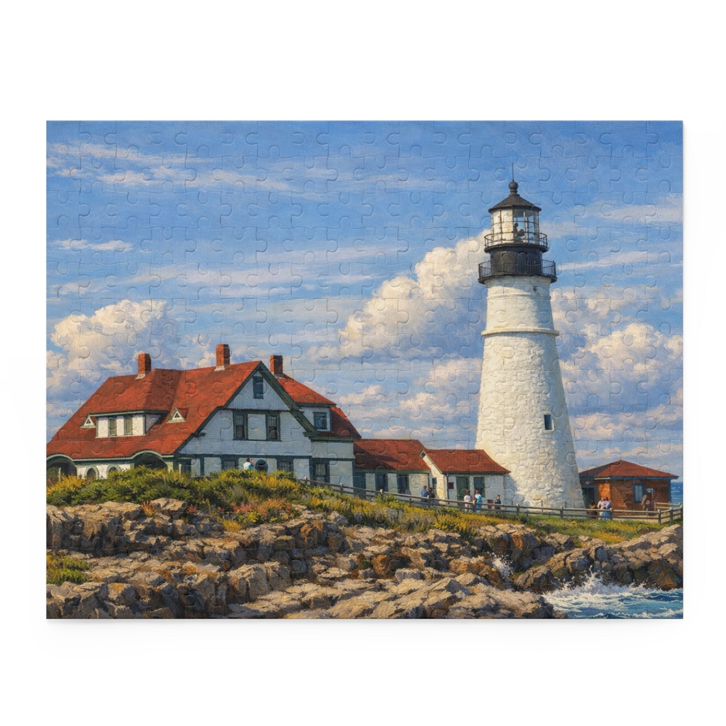 Portland Maine Lighthouse Jigsaw Puzzle — 120/252/500-Piece Coastal Scenic Puzzle