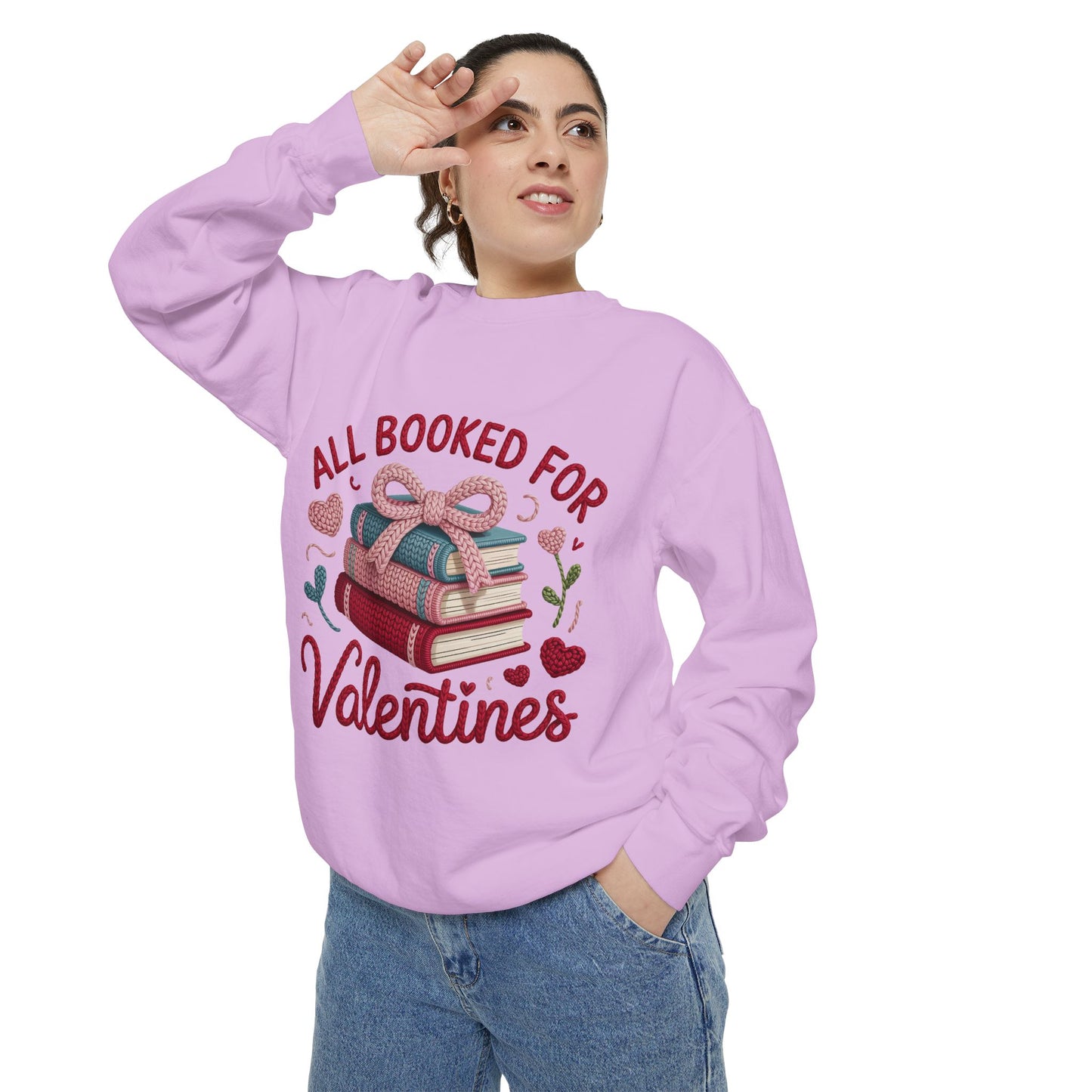 Valentine's 'All Booked for Valentines' Book Lover Sweatshirt