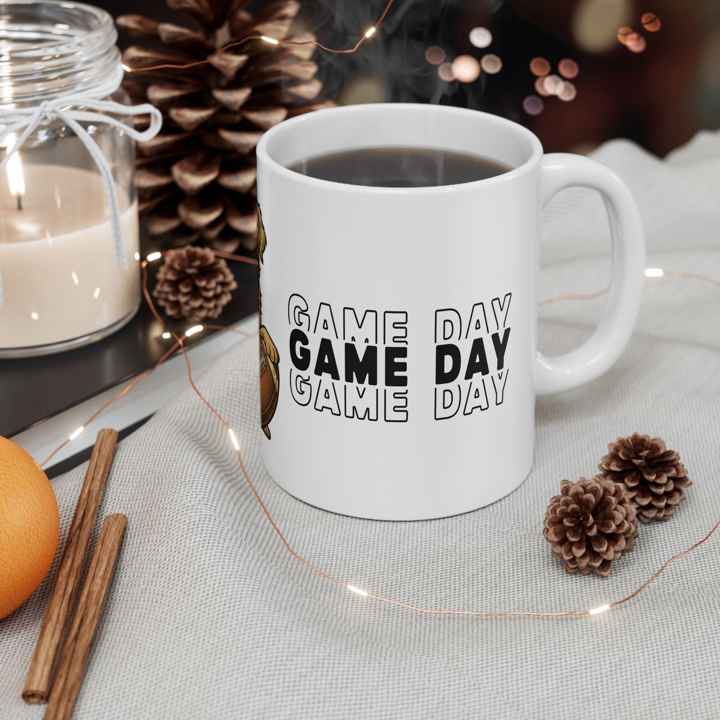 Golden Retriever with Football Mug | Game Day Coffee Cup