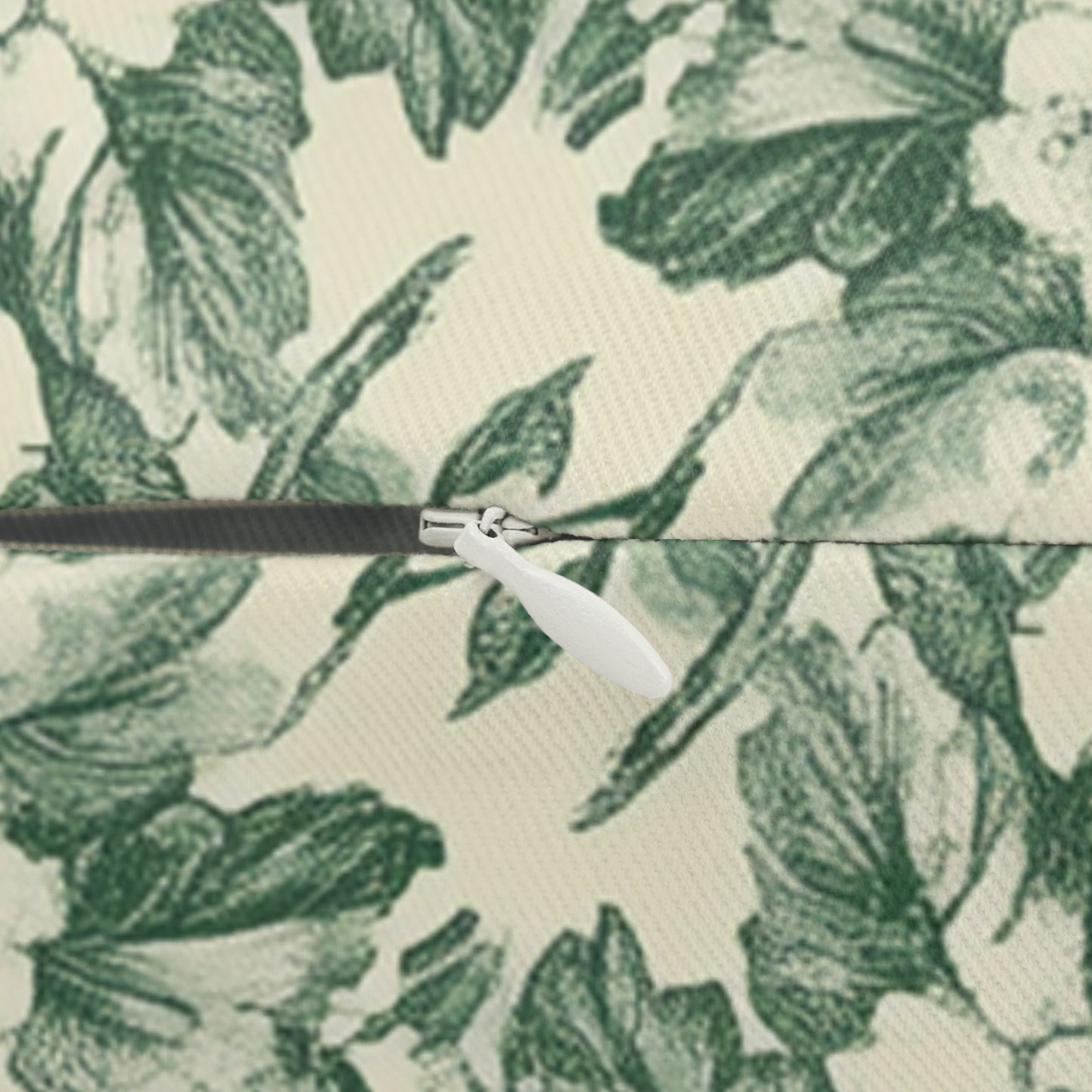 Toile Bird Lumbar Pillow — Green Botanical Throw Pillow