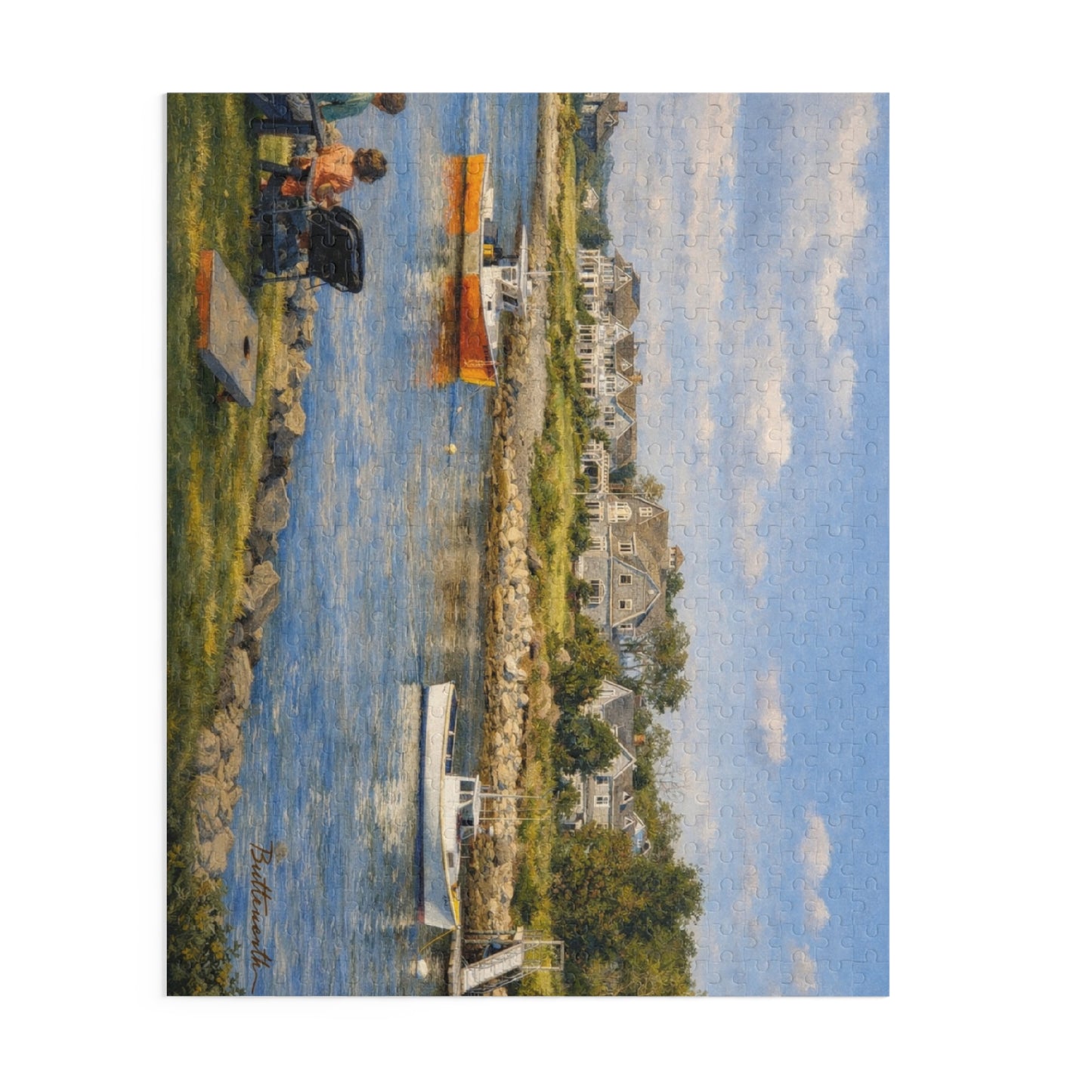 Kennebunkport Coastal Harbor Puzzle — Scenic Maine Beach Jigsaw (120/252/500 pc)
