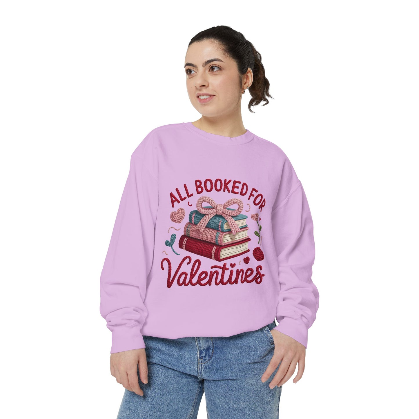 Valentine's 'All Booked for Valentines' Book Lover Sweatshirt