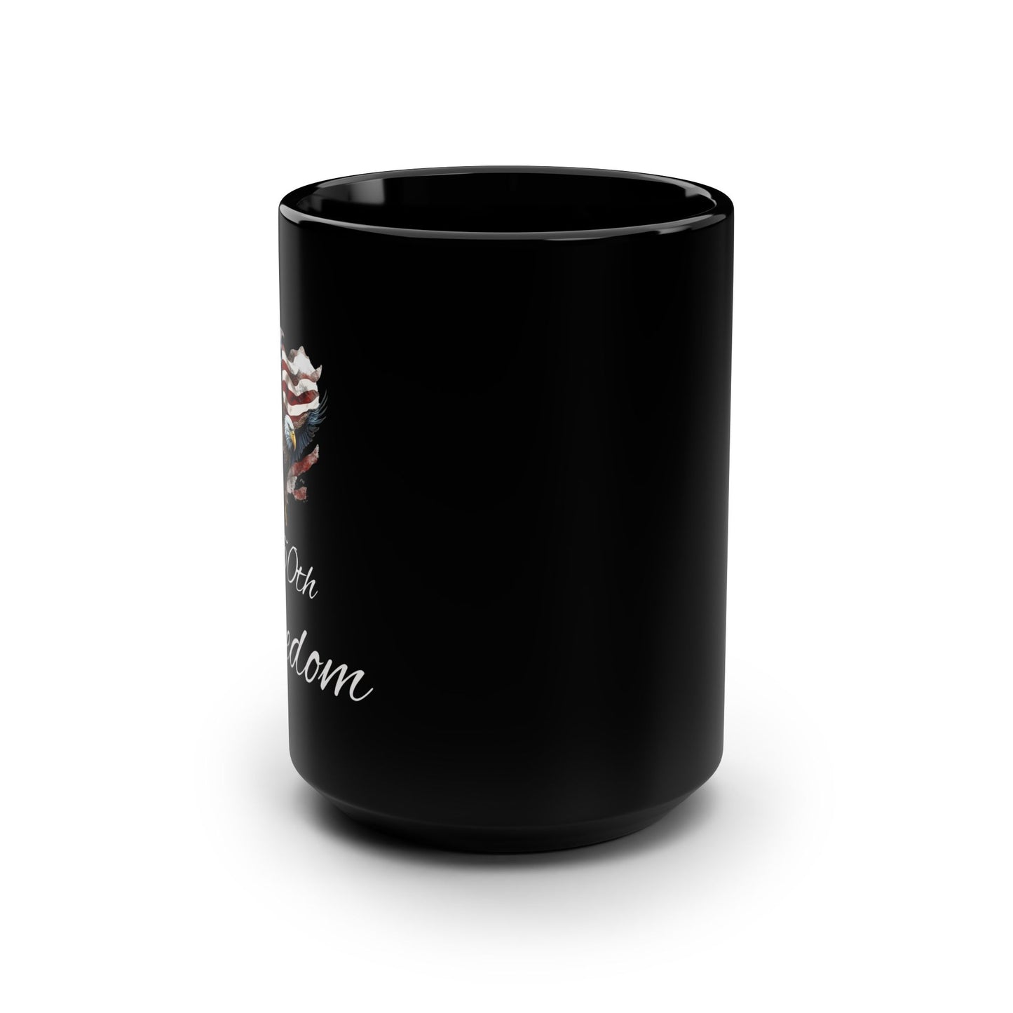 American Flag Eagle 250th Freedom Mug | Black Ceramic Mug