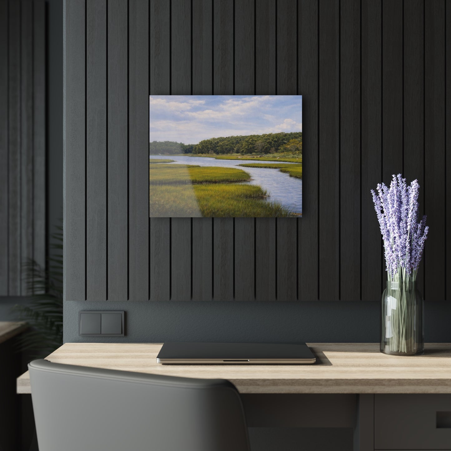 Marshland Serenity Acrylic Print – Scenic River Landscape Wall Art (French Cleat Hanging)