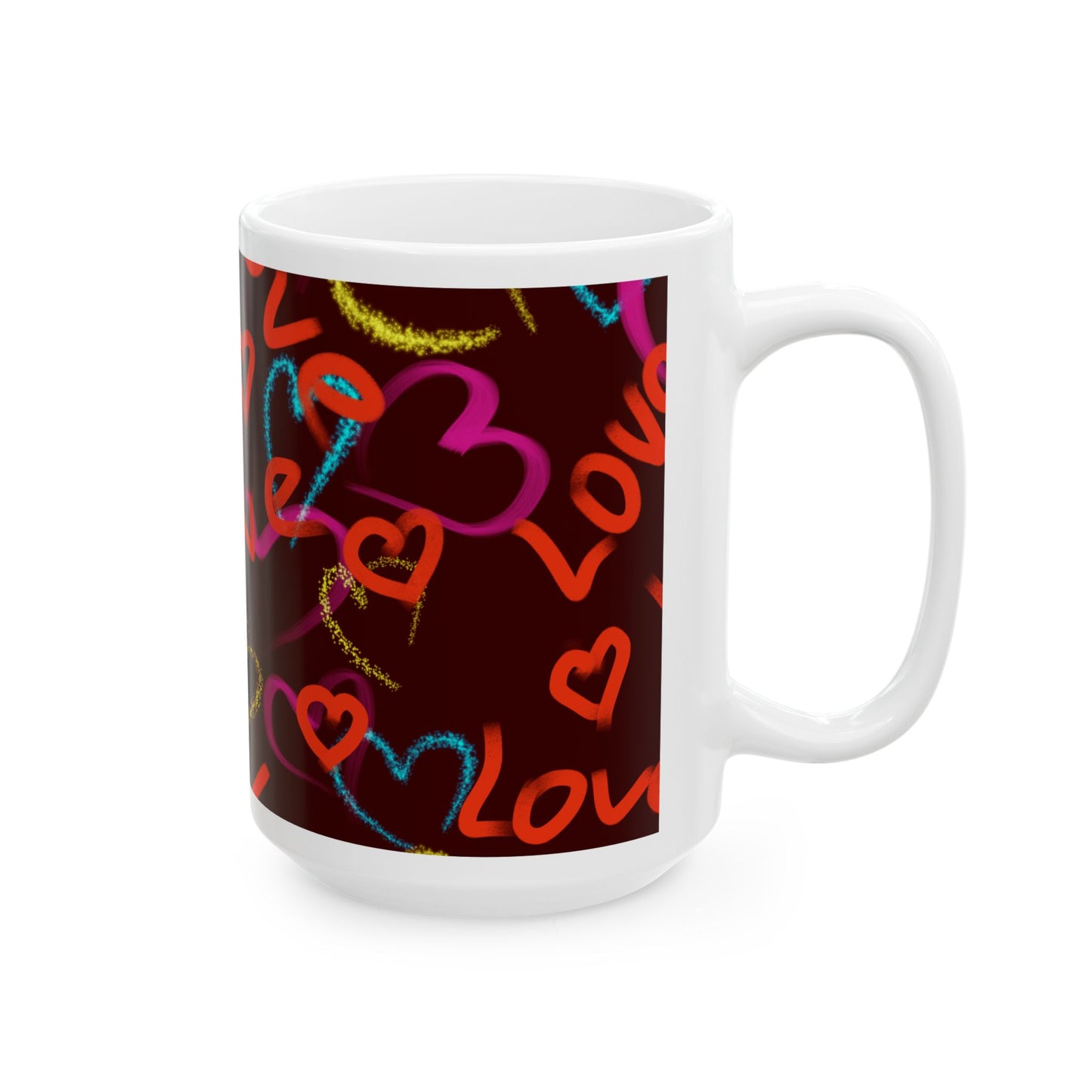 Valentine's Love Hearts Ceramic Mug (11oz & 15oz) – Valentine's Day Gift