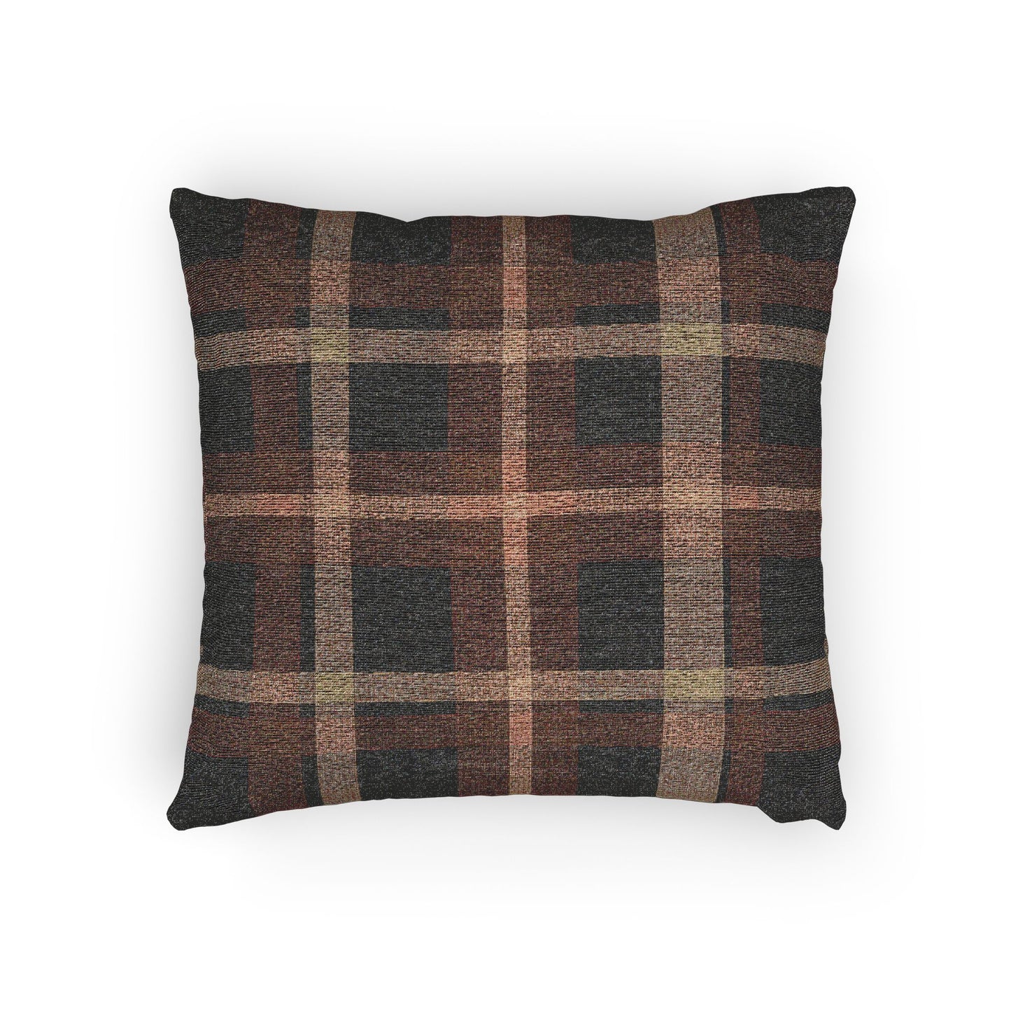 Rustic Plaid Woven Pillow | Plaid Throw Pillow, Farmhouse Decor