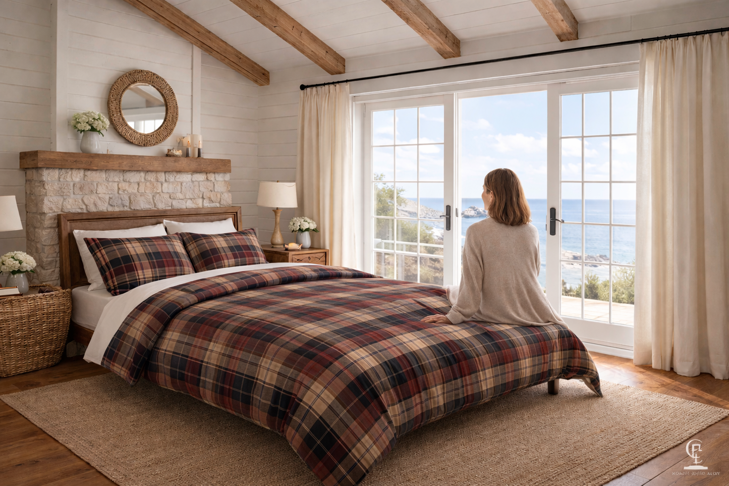 Buffalo Check Plaid Comforter — Rustic Red & Navy Bedding