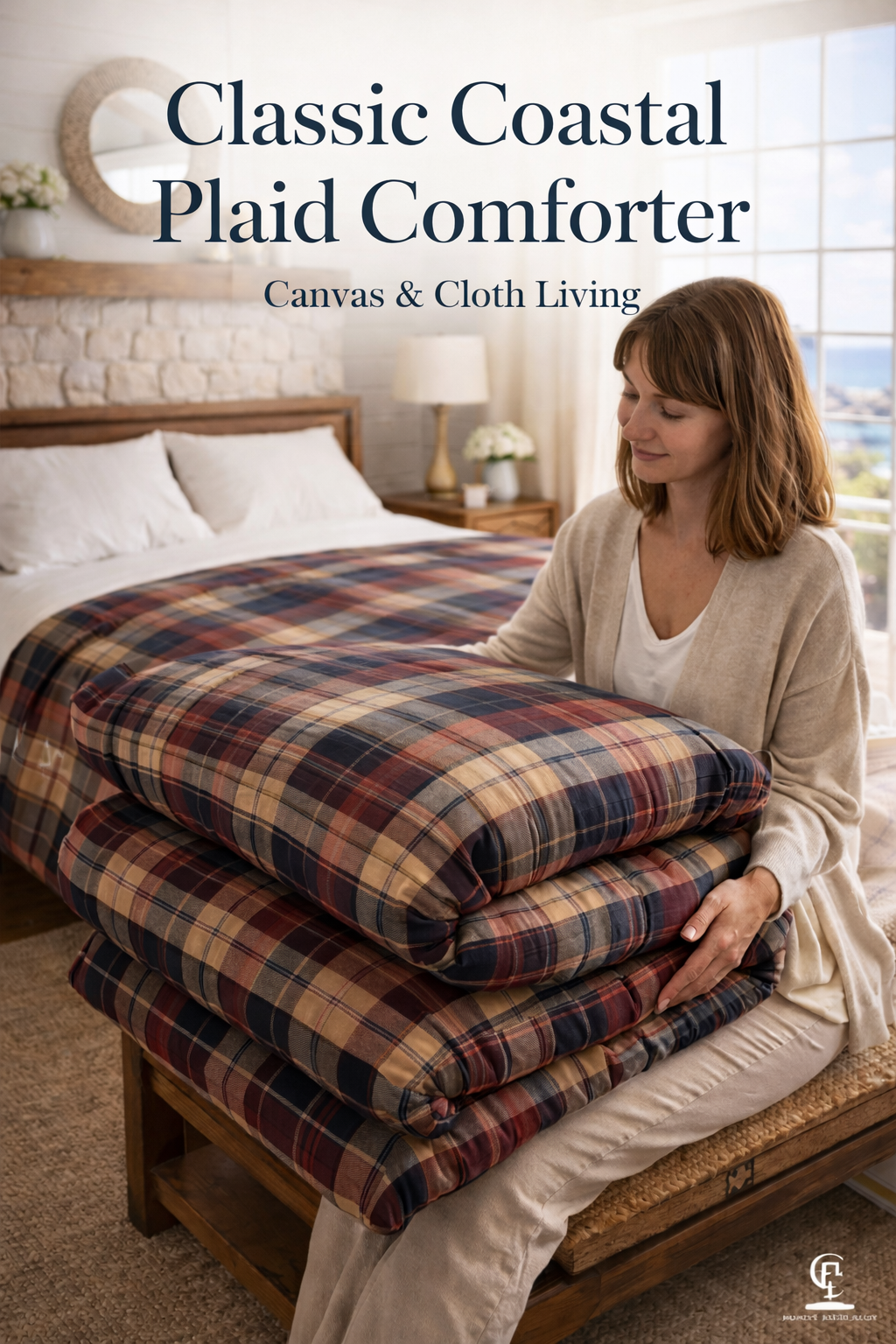 Buffalo Check Plaid Comforter — Rustic Red & Navy Bedding