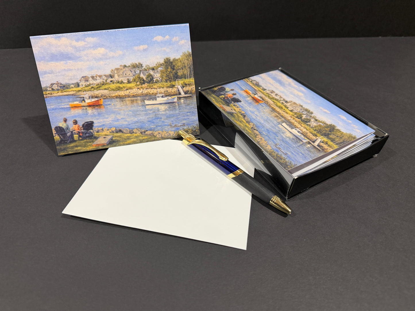 Note Cards Kennebunkport Coastal Harbor | Stationery note cards