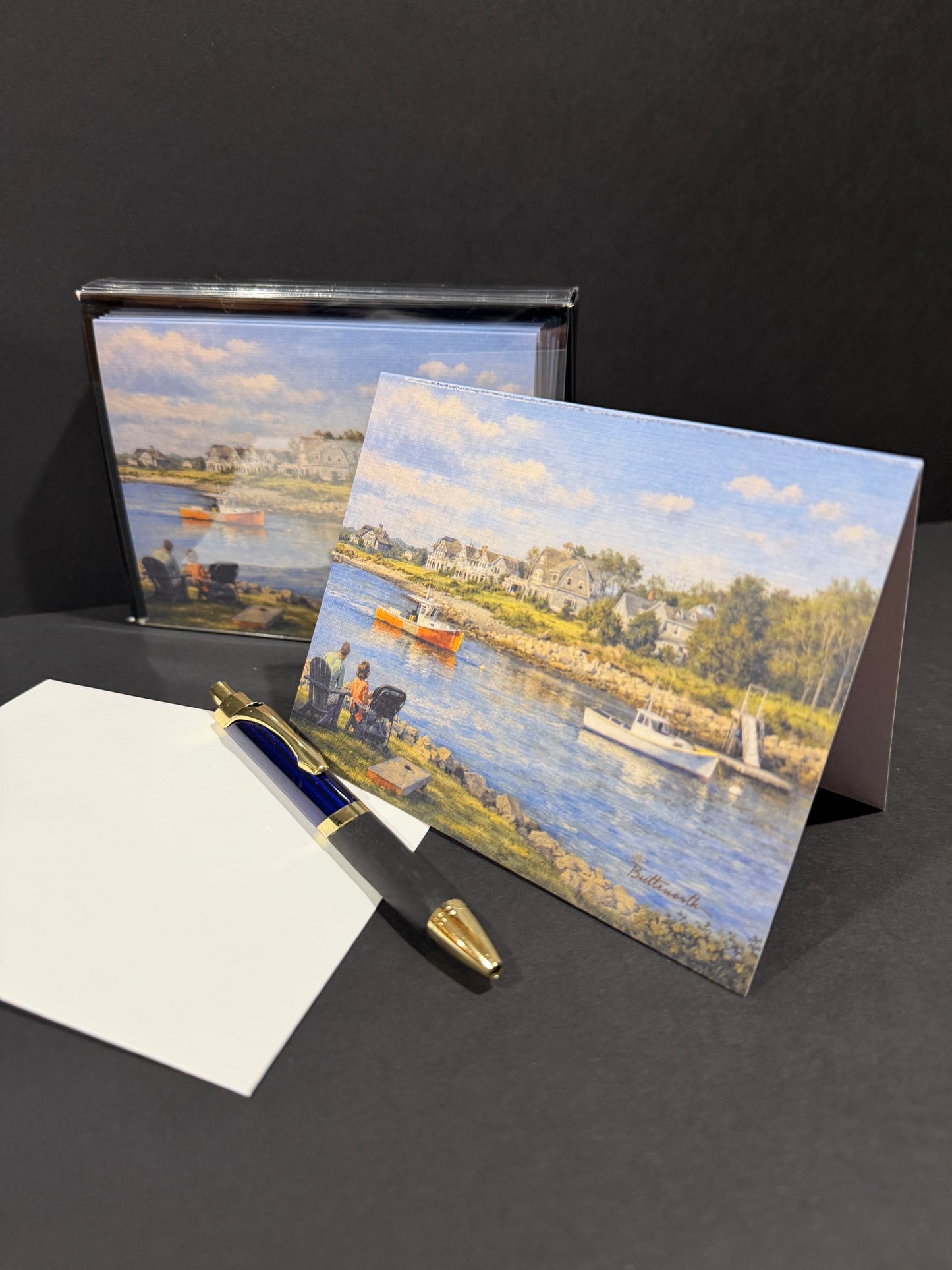 Note Cards Kennebunkport Coastal Harbor | Stationery note cards