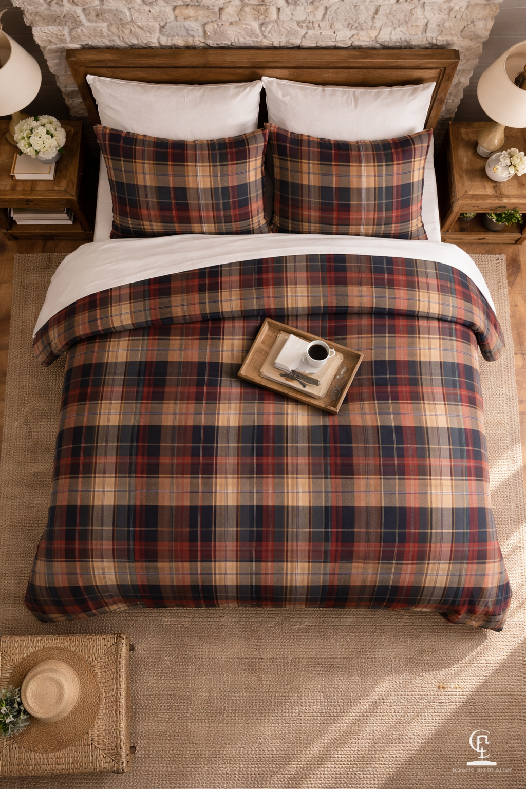 Buffalo Check Plaid Comforter — Rustic Red & Navy Bedding